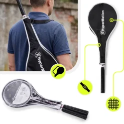 Ensemble de badminton hypermotion 2 raquettes acier avec housse rose