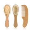 Ensemble de Brosses et Peigne en Bois Naturel pour Bébé - Bo Jungle : Douceur et Soin Quotidien des Cheveux