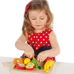 Ensemble de fruits à découper en bois