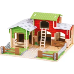Ensemble de jeu de ferme pavée en bois