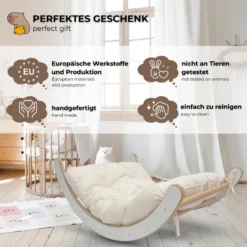 Ensemble 3-en-1 arche, coussin et toboggan enfant en contreplaqué