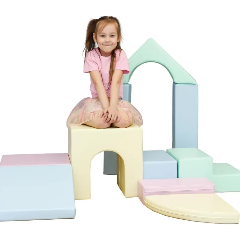 Ensemble grands blocs pastel clair