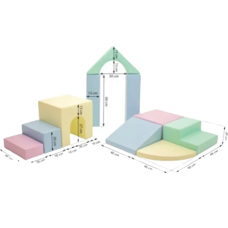 Ensemble grands blocs pastel clair