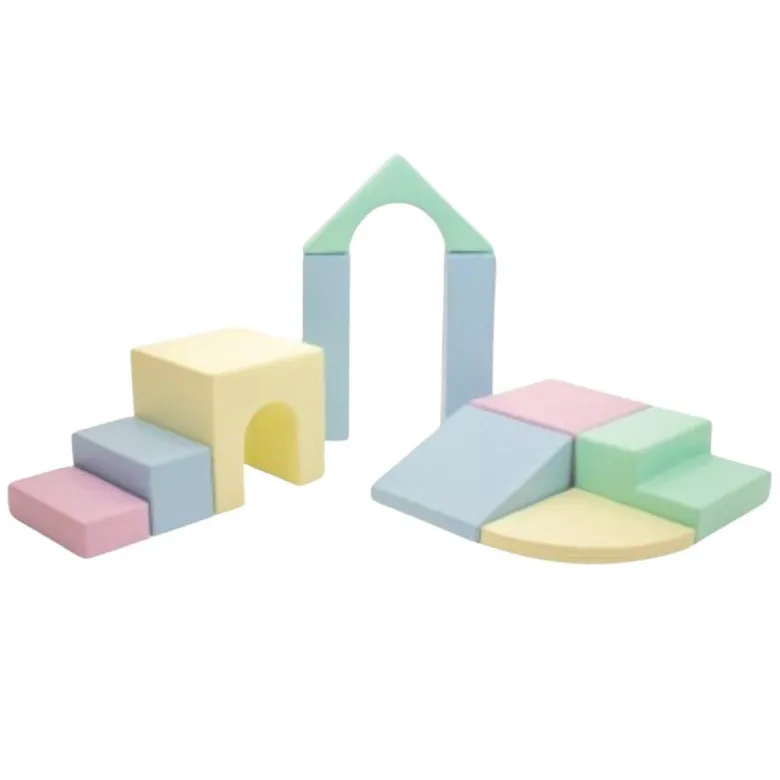 Ensemble grands blocs pastel clair
