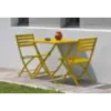 Ensemble repas de jardin carré 2 places en aluminium - jaune moutarde