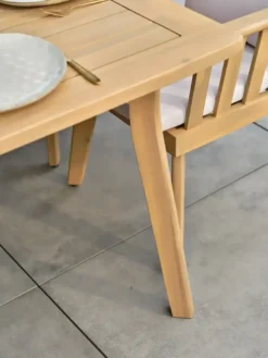 Ensemble repas de jardin liso 8 places - acacia