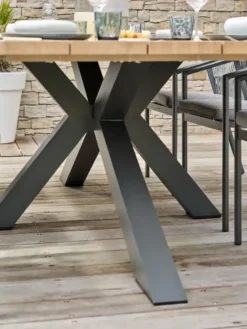 Ensemble repas de jardin 6 places - gris anthracite