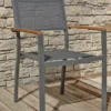 Ensemble repas de jardin 6 places alu et acacia - gris anthracite