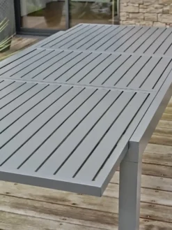 Ensemble repas de jardin 6 places aluminium - gris anthracite