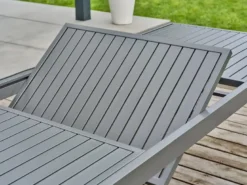 Ensemble repas de jardin 6 places aluminium - gris anthracite