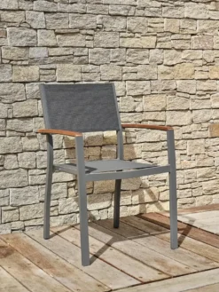 Ensemble repas de jardin 8 places aluminium - gris anthracite