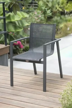 Ensemble repas de jardin 12 places en aluminium - gris anthracite