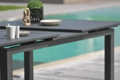 Ensemble repas de jardin 12 places en aluminium - gris anthracite