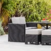 Ensemble repas encastrable 8 places en résine tresséee + housse - noir