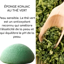 Eponge konjac au thé vert