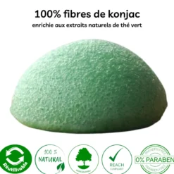 Eponge konjac au thé vert