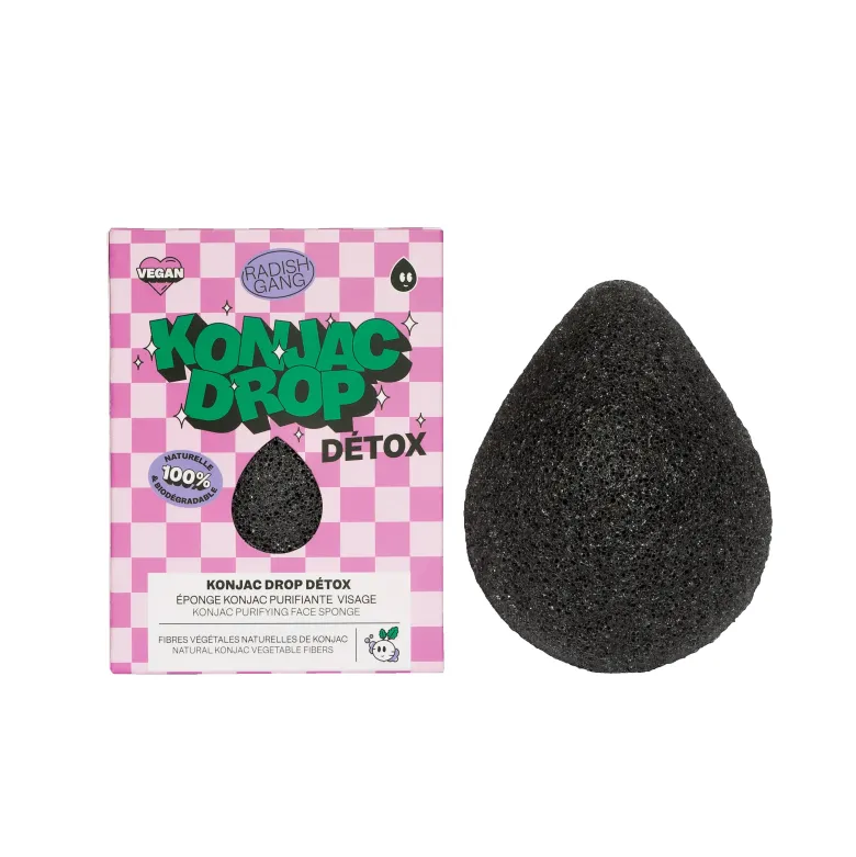 Eponge konjac purifiante visage - konjac drop detox