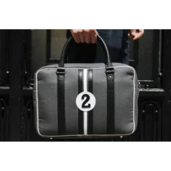 E2r sac ordinateur 15 pouces en tissu et cuir bleu et vert enzo
