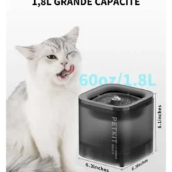 Eversweet solo cybertail fontaine à eau pour animaux 1.8l noir