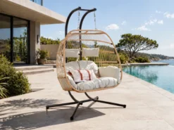 Faro fauteuil suspendu 2 places effet rotin