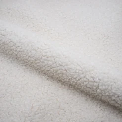 Fauteuil blanc en tissu effet laine bouclette - glam