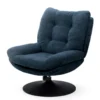 Fauteuil bleu avec piètement noiro Bleu