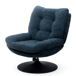 Fauteuil bleu avec piètement noiro Bleu