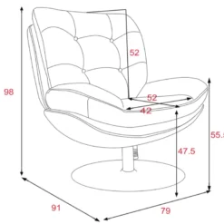 Fauteuil bleu avec piètement noiro Bleu