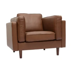 Fauteuil cuir marron bradley