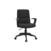 Fauteuil de bureau à roulettes noire en tissu et métal chuck
