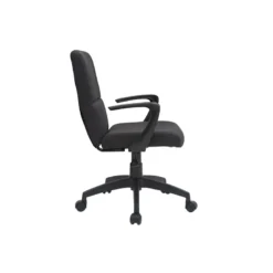 Fauteuil de bureau à roulettes noire en tissu et métal chuck