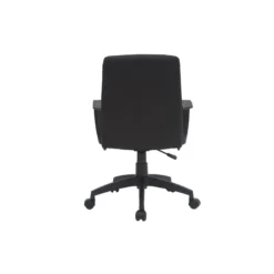 Fauteuil de bureau à roulettes noire en tissu et métal chuck