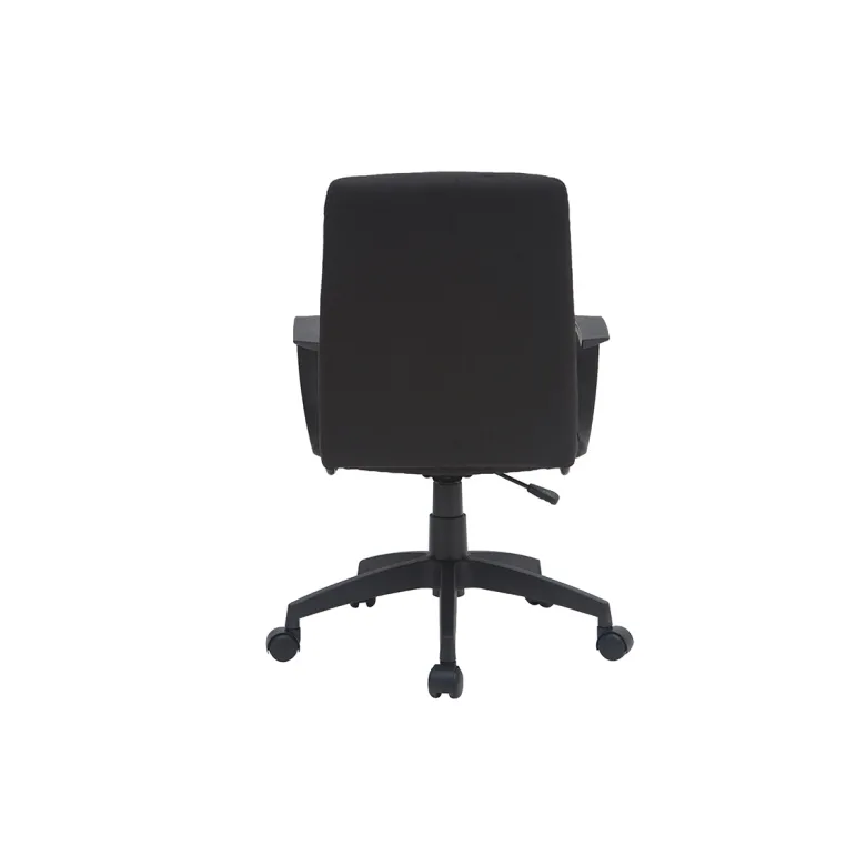 Fauteuil de bureau à roulettes noire en tissu et métal chuck