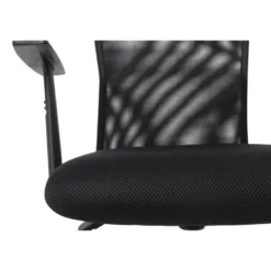 Fauteuil de bureau à roulettes en mesh noir et acier chromé pluz