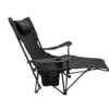 Fauteuil de camping inclinable 3 positions, repose-pied détachable noir