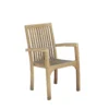 Fauteuil de jardin empilable en teck bru
