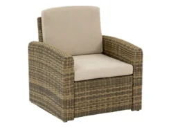 Fauteuil de jardin en alu et résine tressée selenim naturae - hespéride