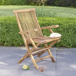 Fauteuil de jardin en teck huilé pliant