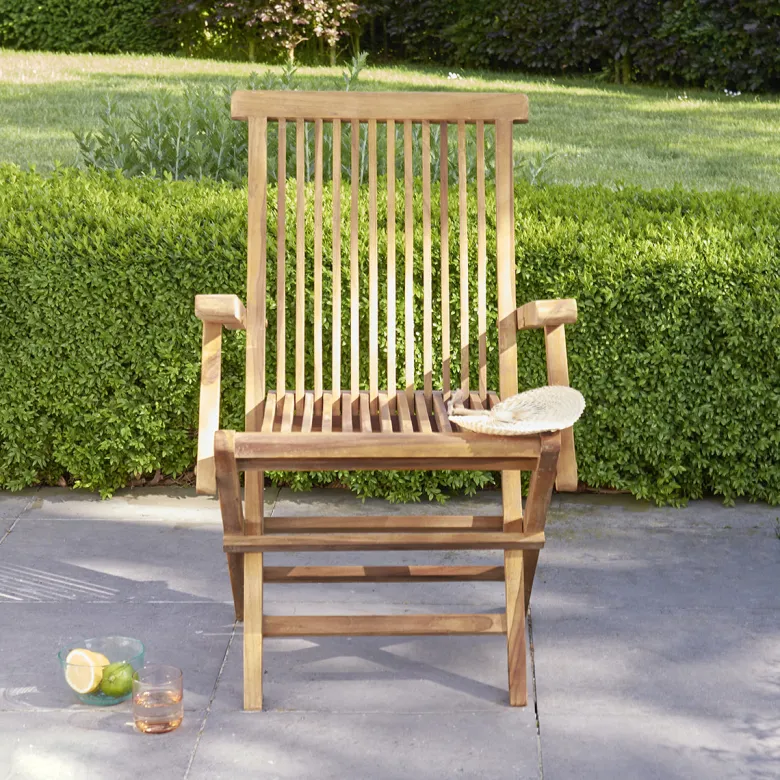 Fauteuil de jardin en teck huilé pliant