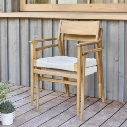 Fauteuil en teck massif et cordage