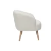 Fauteuil en tissu effet laine bouclée blanc cassé et bois clair maggie