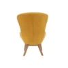 Fauteuil en tissu effet velours jaune moutarde et bois eskua