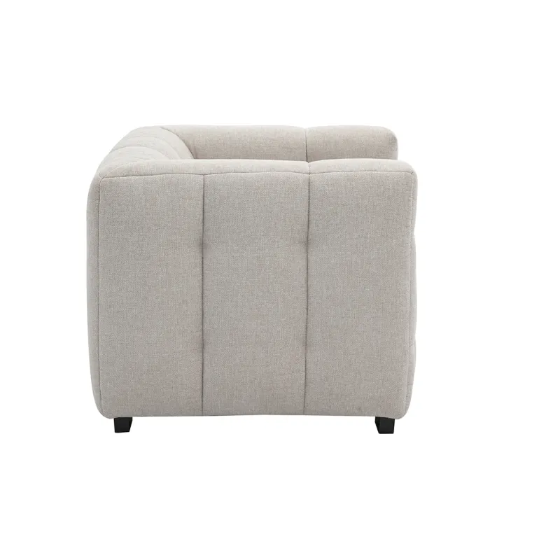 Fauteuil en tissu effet velours texturé beige corto