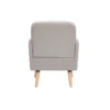 Fauteuil en tissu effet velours texturé beige et bois clair isko