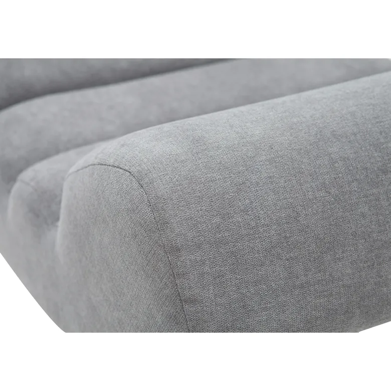 Fauteuil en tissu effet velours gris et métal noir taylor