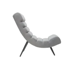 Fauteuil en tissu effet velours gris et métal noir taylor