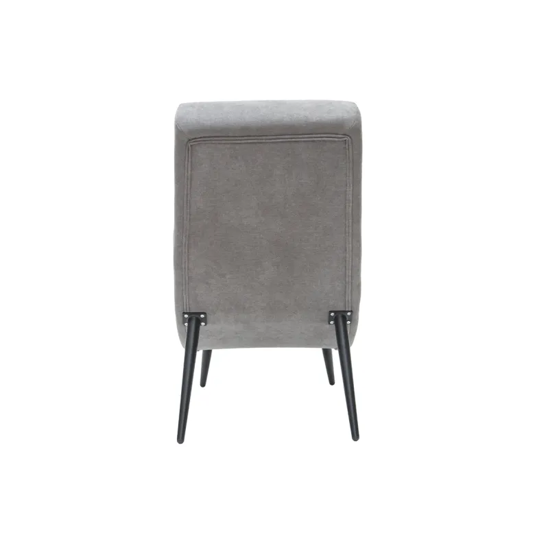 Fauteuil en tissu effet velours gris et métal noir taylor