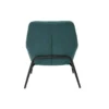 Fauteuil en tissu effet velours bleu canard et métal noir maxine