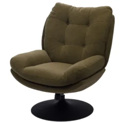 Fauteuil kaki avec piètement noiro Kaki