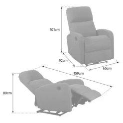 Fauteuil électrique inclinable relax gris